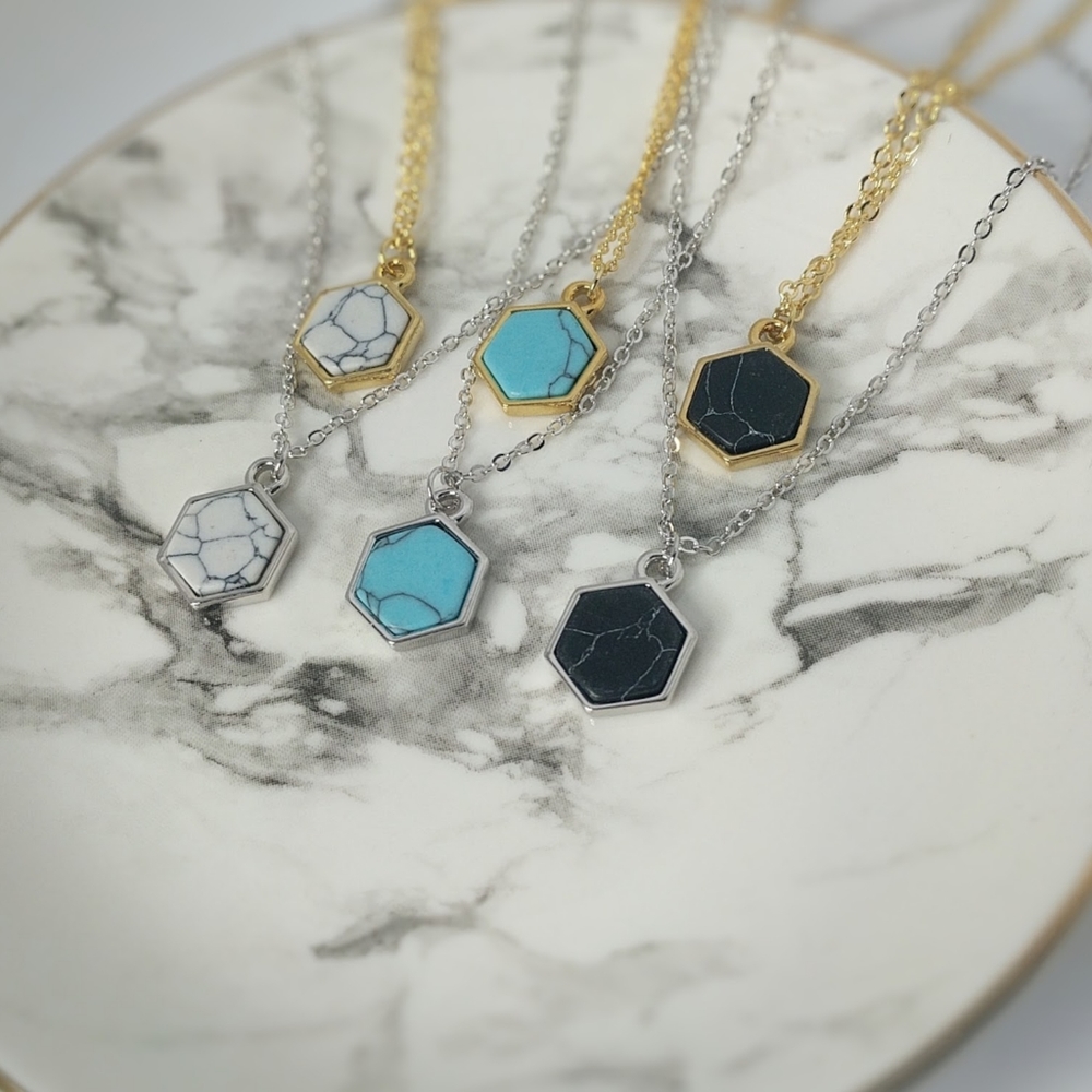 Geometric Hexagon Necklaces
